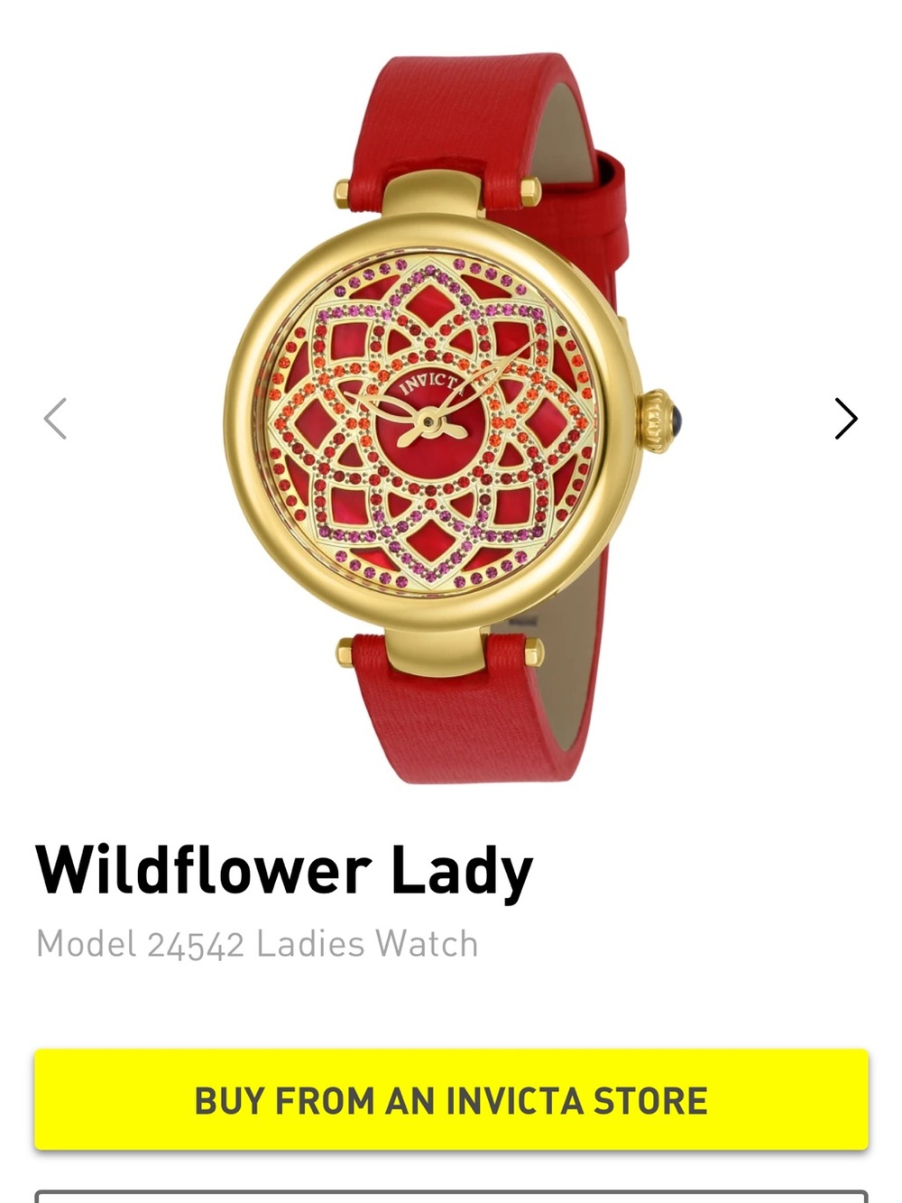 Invicta Wildflower Lady Watch in Red - Picture 4 of 10